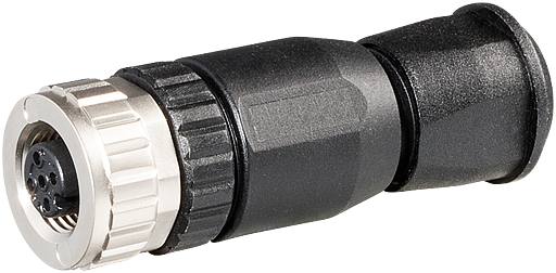 CONECTOR M12 FEMEA 5 POLOS RETO PARAFUSO (4 8MM)