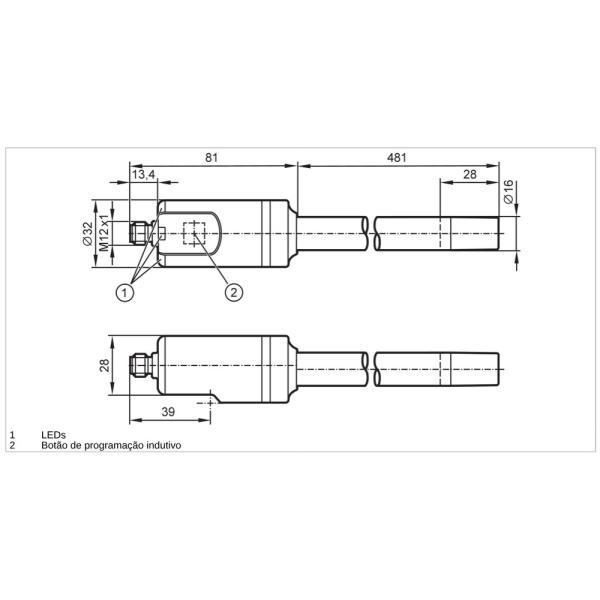 LI5133 IFM - Sensor de Nível Capacitivo ifm Detecção de Nível Limite 481mm IO-Link PNP/NPN