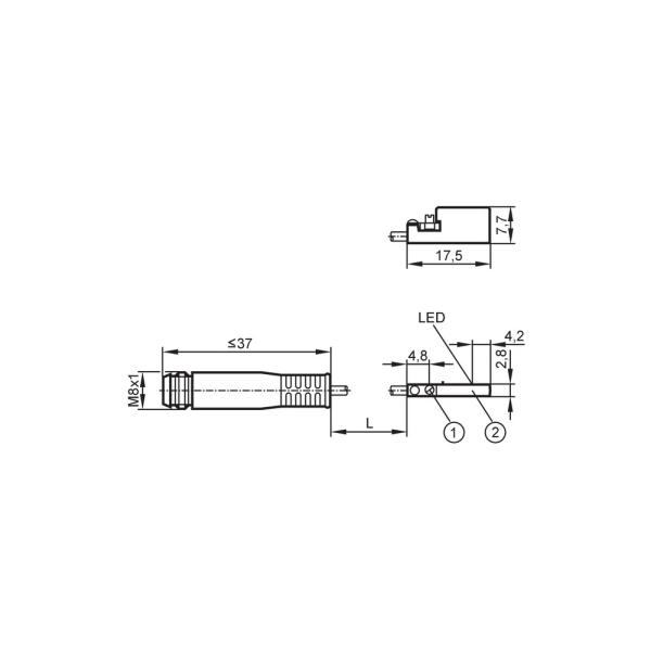 MK5301 IFM - Sensor para Cilindros IFM Detecção magnética em ranhura C GMR, PNP, 10kHz, IP67, M8