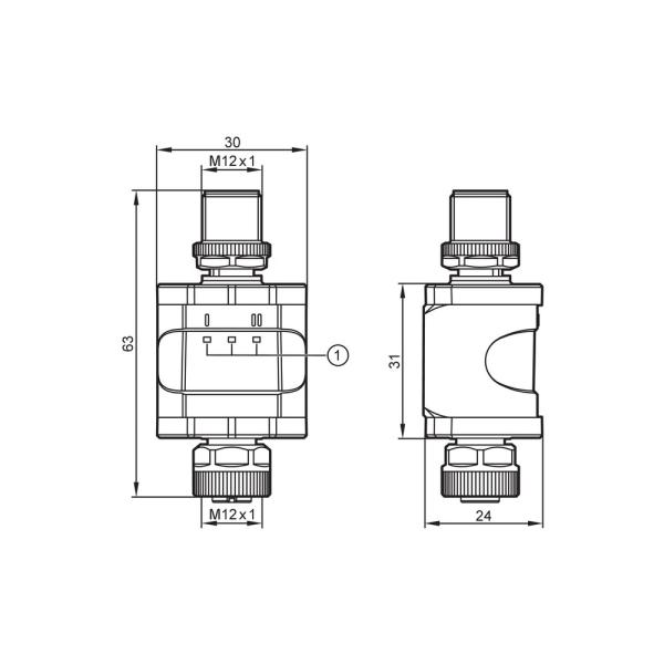 DP1222 IFM - Conversor de Sinal IO-Link Para converter sinais analógicos Entrada 0-10V, IP67