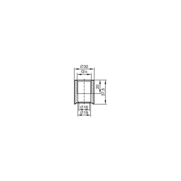 E43301 IFM - Adaptador de Soldagem IFM Para Sensores de Processo DN25 G1/2 Aço Inox 316L