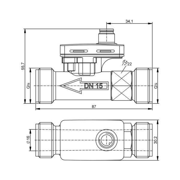 SV6051 IFM - Sensor de Fluxo Vortex ifm Monitoramento Industrial 3,5-50 l/min G 3/4